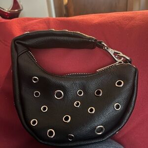 Free People Black Grommet Shoulder Bag